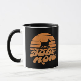 Vintage Dobe Mom Solnedgång Hund Konst Mugg