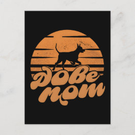 Vintage Dobe Mom Sunset Dog Art Vykort