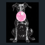 Vintage Doberman Blowing Bubble Dog Dad Mom Owner  Poster<br><div class="desc">Vintage Doberman Blowing Bubble Dog Dad Mom Owner</div>