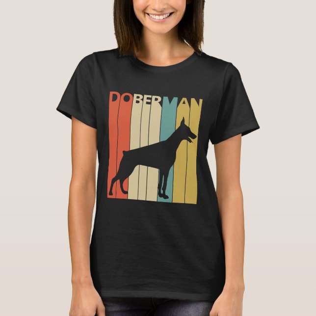 Vintage Doberman Hund 93 T Shirt (Framsida)