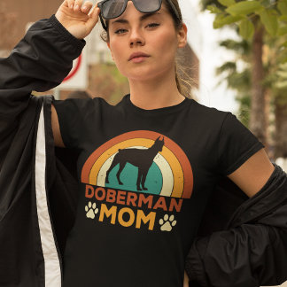 Vintage Doberman Hund Mamma Sunset T Shirt