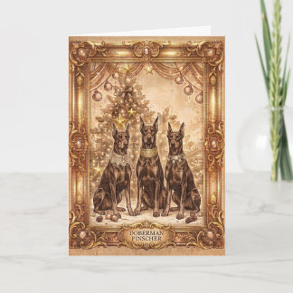 Vintage Doberman Pinscher Julkort Helgkort