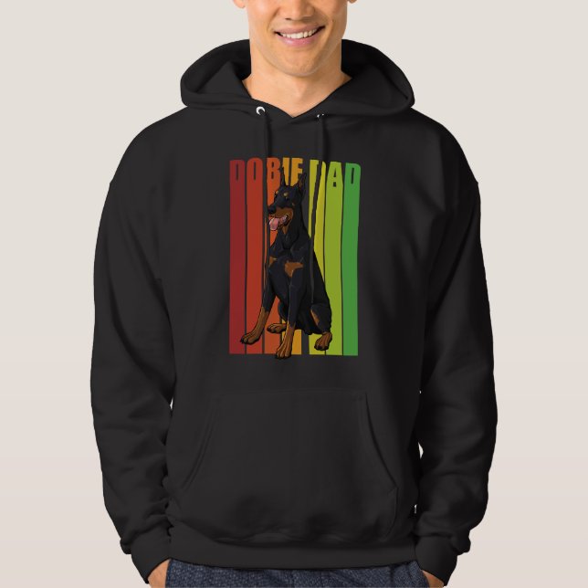 Vintage Doberman Pinscher Pappa Hoodie (Framsida)