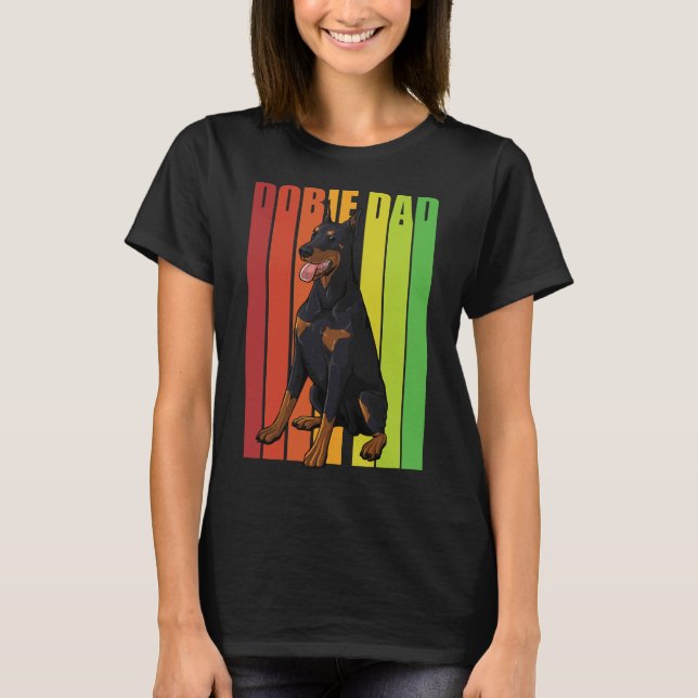 Vintage Doberman Pinscher Pappa T Shirt (Framsida)