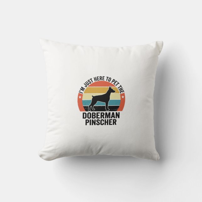 Vintage Dobermann Pinscher Hundälskare Tröja Desig Kudde (Framsida)