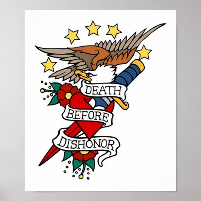 Vintage Död före ohederlighet Poster (Framsidan)