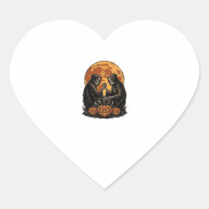 Vintage Döden Halloween Pumpa Vektor Design Hjärtformat Klistermärke