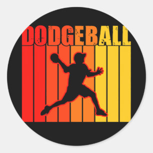 Vintage Dodgeball För manar Women Kids Dodgeball Runt Klistermärke