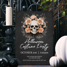 Vintage Dödskalle Halloween Inbjudningar