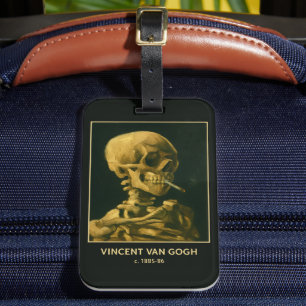 Vintage Dödskalle Rökande – Unik Van Gogh Inspirat Bagagebricka