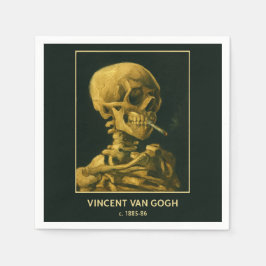 Vintage Dödskalle Rökande – Unik Van Gogh Inspirat Pappersservett