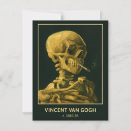 Vintage Dödskalle Rökande – Unik Van Gogh Inspirat Vykort