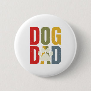 Vintage Dog Dad Tass Tryck Retro Typografi Tröja_1 Knapp