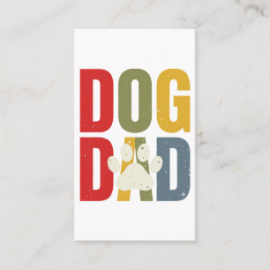 Vintage Dog Dad Tass Tryck Retro Typografi Tröja_1 Visitkort