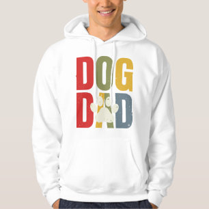 Vintage Dog Dad Tasseltryck Retro Typografi T-Shir Hoodie