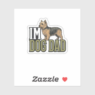 Vintage Dog Dad Terrier Gravyr T-Shirt Design_1 Klistermärken