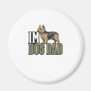 Vintage Dog Dad Terrier Gravyr T-Shirt Design_1 Magnet