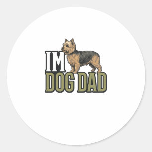 Vintage Dog Dad Terrier Gravyr T-Shirt Design_1 Runt Klistermärke