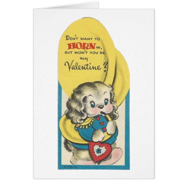 Vintage Doggy Valentine Hälsningskort (Framsidan)