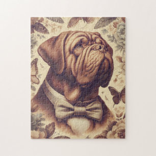 Vintage Dogue de Bordeaux Illustration Pussel