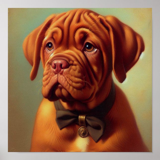 Vintage Dogue de Bordeaux Painting Poster (Framsidan)