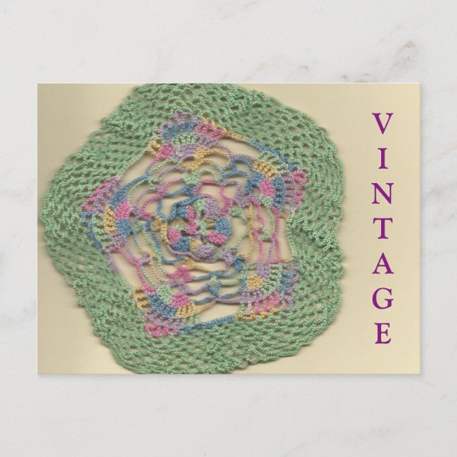 Vintage Doily Postcard Vykort (Framsida)