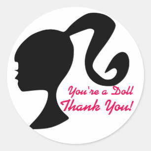 Vintage Doll Silhouette Tack etikett