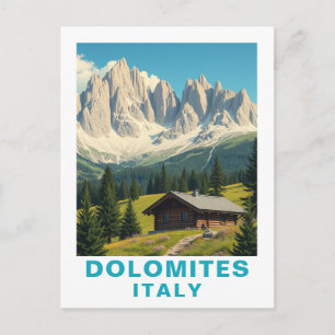 Vintage Dolomites Italien Resor Postkort Vykort