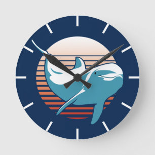 Vintage Dolphin Rund Klocka