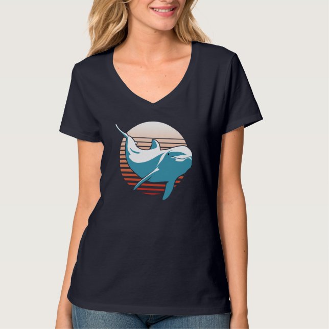 Vintage Dolphin T Shirt (Framsida)