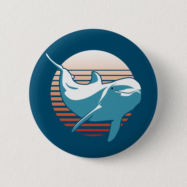 Vintage Dolphin T-Shirt Knapp (Framsida)