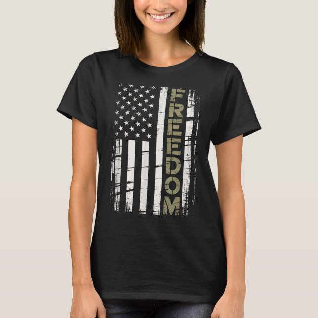 Vintage Dom American Flag  T Shirt (Framsida)
