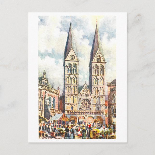 Vintage Dom/Cathedral Bremen Tyskland Vykort (Framsida)