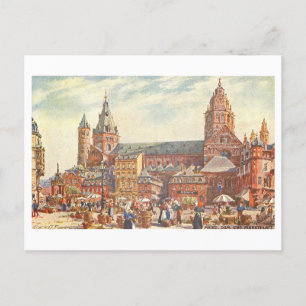 Vintage Dom/Cathedral Mainz Tyskland Vykort