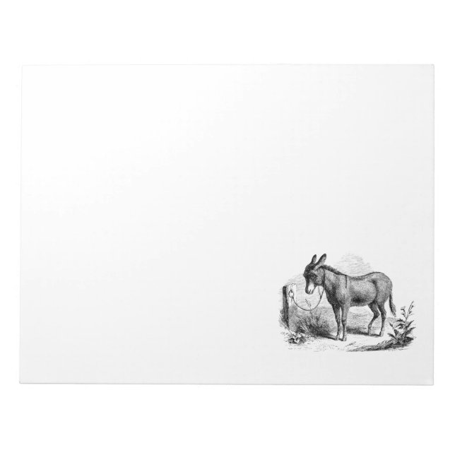 Vintage Domestic Donkey Personlig Retro Donkey Anteckningsblock (Framsida)