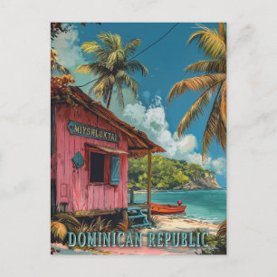 Vintage Dominikanska republiken Travel Art Vykort