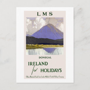 Vintage Donegal Ireland for Helgdagars Travel Vykort