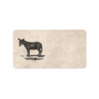 Vintage Donkey Illustration - 1800's Donkey Adressetikett