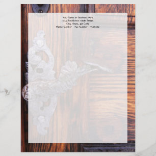 Vintage Dörrhandtag, Åldras Wood Real Gods Brevhuvud