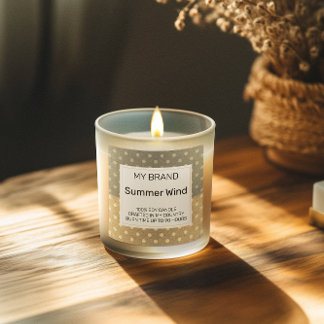 Vintage Dots Candle Product Label Fyrkantigt Klistermärke