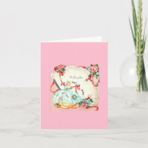 Vintage Dotter Birthday Kort