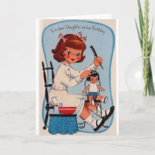 Vintage Dotter-födelsekort Kort