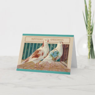 Vintage Dove Birthday Greeting Card Kort