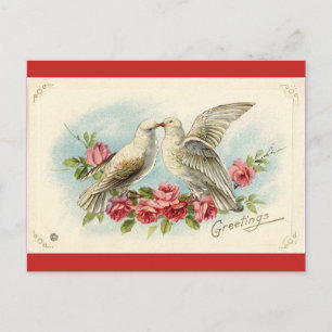 Vintage Doves Valentine Vykort
