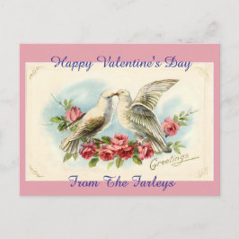 Vintage Doves Valentines Day Helgdag Postcard Helg Vykort