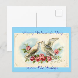 Vintage Doves Valentines Day Helgdag Postcard Helg Vykort