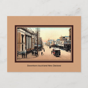 Vintage Downtown Auckland Nya Zeeland Vykort