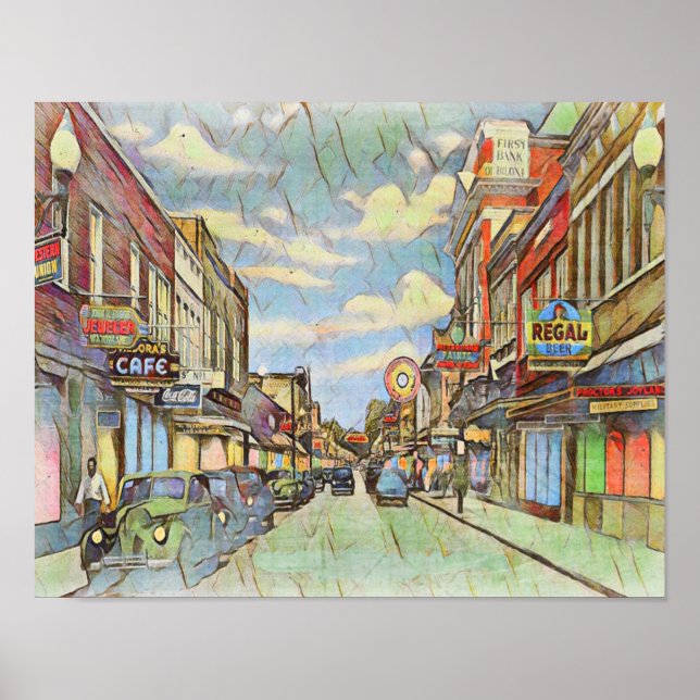 Vintage Downtown Biloxi Poster (Framsidan)