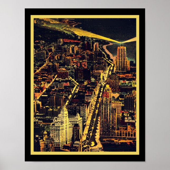 Vintage Downtown Chicago Poster (Framsidan)