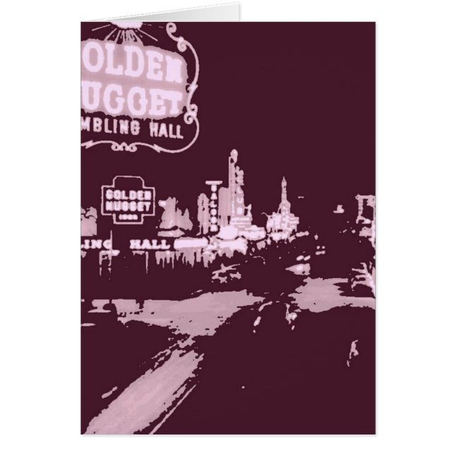 Vintage Downtown Las Vegas Hälsningskort (Framsidan)